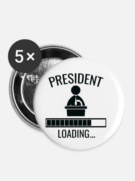 Präsident Loading - Buttons klein 25 mm (5er Pack) - Weiß
