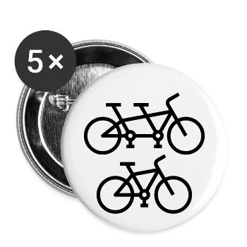 Bike and Tandem Bike - Buttons small 1''/25 mm (5-pack) - white - Front