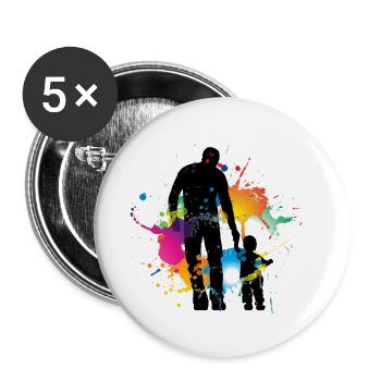 Father and daughter - Buttons small 1''/25 mm (5-pack) - white - Front