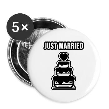 Newly married - Buttons small 1''/25 mm (5-pack) - white - Front