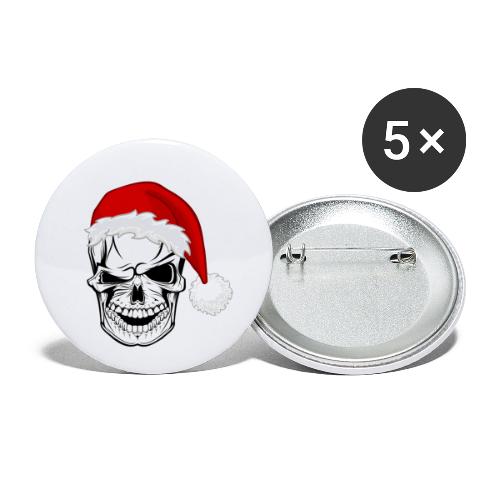 Weihnachten Xmas Totenkopf - Buttons klein 25 mm (5er Pack)