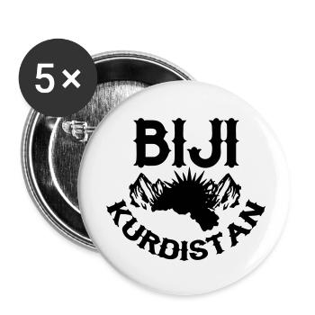 Biji Kurdistan - Buttons klein 25 mm (5er Pack) - Weiß - Vorne