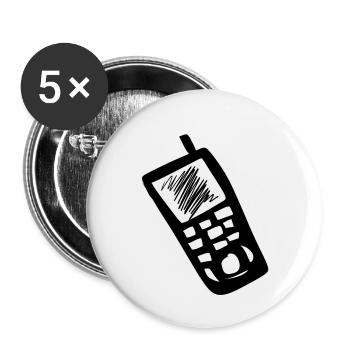 Mobile Phone Phone - Buttons small 1''/25 mm (5-pack) - white - Front