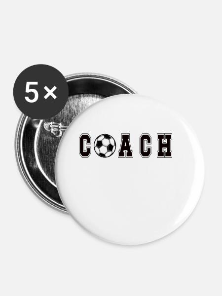 Fußballtrainer Fußball Coach Fußballtraining - Buttons klein 25 mm (5er Pack) - Weiß