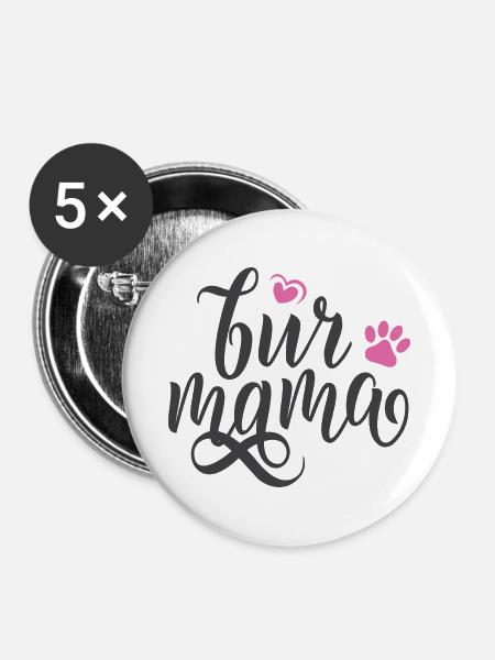 Für Mama - Buttons klein 25 mm (5er Pack) - Weiß