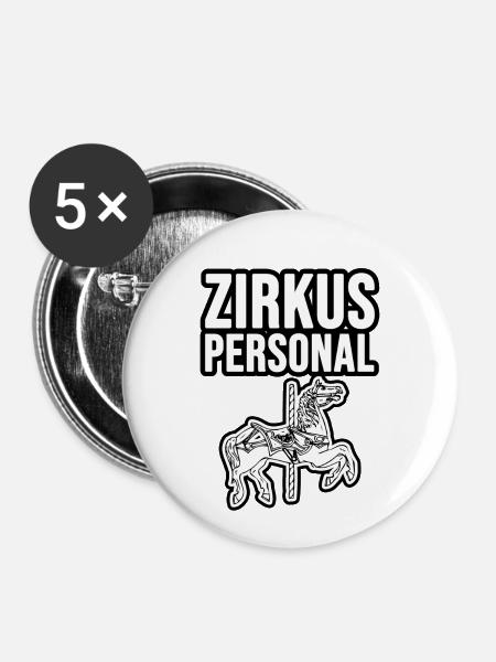 Zirkus Personal - Buttons klein 25 mm (5er Pack) - Weiß