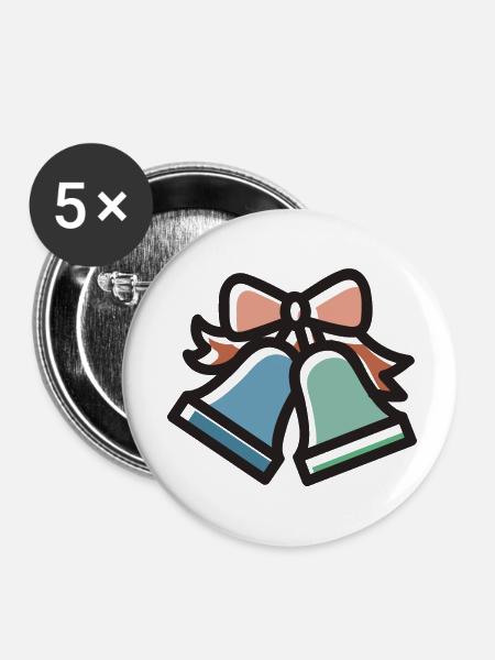 christmas - Buttons klein 25 mm (5er Pack) - Weiß