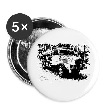 IFA Horch Camion Benne basculante - Lot de 5 petits badges (25 mm) - blanc - Devant