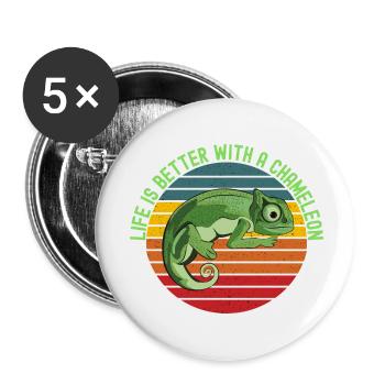 Life’s Better with a Chameleon - Buttons small 1''/25 mm (5-pack) - white - Front