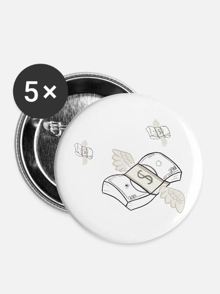 Money Magic - Buttons klein 25 mm (5er Pack) - Weiß