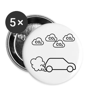 Conception des émissions de CO2 - Lot de 5 petits badges (25 mm) - blanc - Devant
