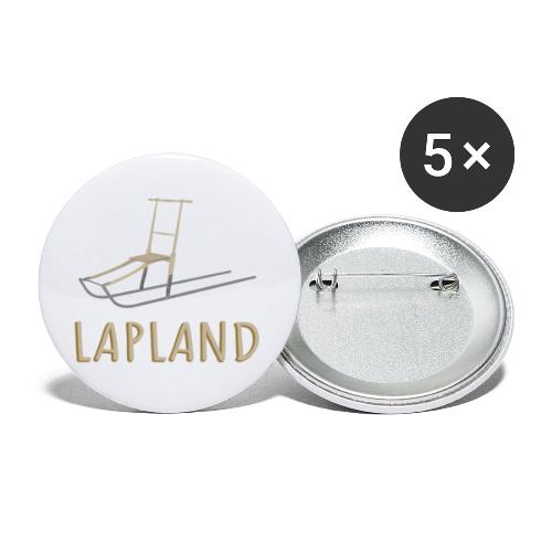 Potkukelkka ja Lapland teksti - Rintamerkit pienet 25 mm (5kpl pakkauksessa)