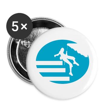 Escalade de bloc - Lot de 5 petits badges (25 mm) - blanc - Devant