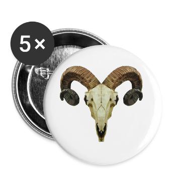 Le crâne de Ram - Lot de 5 petits badges (25 mm) - blanc - Devant