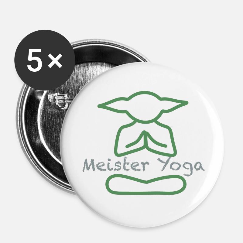 Master Yoga - Buttons small 1''/25 mm (5-pack) - white