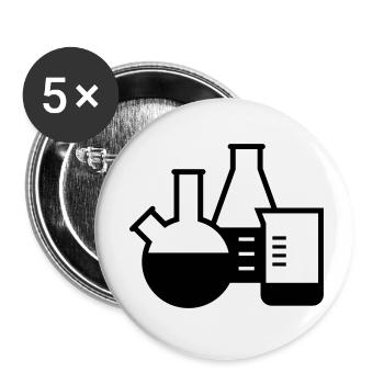 Chemistry Glasses Laboratory Chemist - Buttons small 1''/25 mm (5-pack) - white - Front