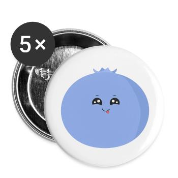 Schelmische Heidelbeere - Buttons klein 25 mm (5er Pack) - Weiß - Vorne