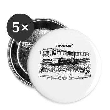 Ikarus - Gelenkbus - Buttons klein 25 mm (5er Pack) - Weiß - Vorne