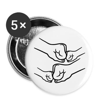 Papa Mama Kinder - Buttons klein 25 mm (5er Pack) - Weiß - Vorne