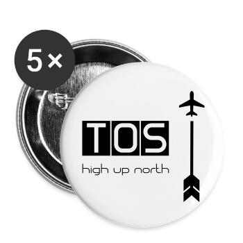 Tromsø TOS Airport // High Up North // Norwegen - Buttons klein 25 mm (5er Pack) - Weiß - Vorne