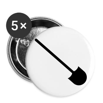 EXCAVATOR WORKS - Buttons small 1''/25 mm (5-pack) - white - Front