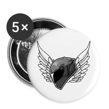 motorradhelm biker motorradfahrer - Buttons klein 25 mm (5er Pack) - Weiß - Vorne