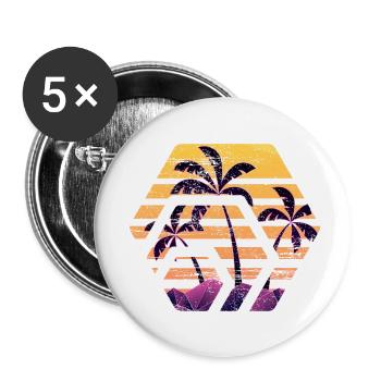 Hex token sunset, hex palm beach sunset - Buttons small 1''/25 mm (5-pack) - white - Front