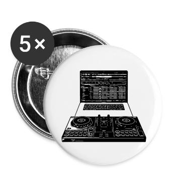 Dj Producer set - Lot de 5 petits badges (25 mm) - blanc - Devant