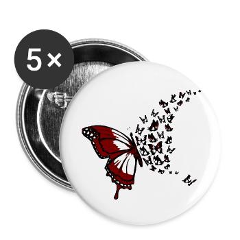 Schmetterlingsschwarm - Buttons klein 25 mm (5er Pack) - Weiß - Vorne