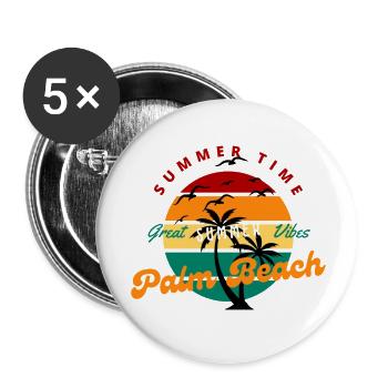 Great Summer - Buttons klein 25 mm (5er Pack) - Weiß - Vorne