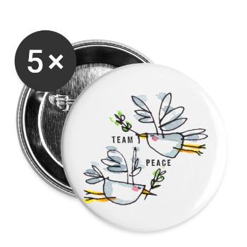 Paix / Voler pour la paix – Team Peace - Lot de 5 petits badges (25 mm) - blanc - Devant