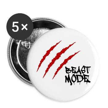 Cicatrices Bête - Lot de 5 petits badges (25 mm) - blanc - Devant