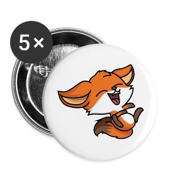 Laughing Fox - Buttons small 1''/25 mm (5-pack) - white - Front