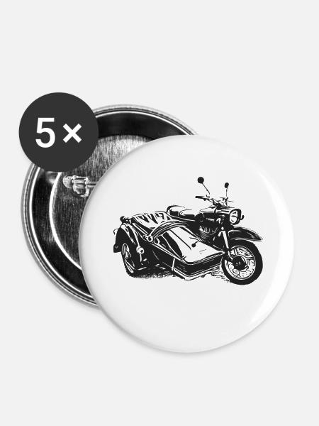 Simson Schwalbe Duo - Buttons klein 25 mm (5er Pack) - Weiß