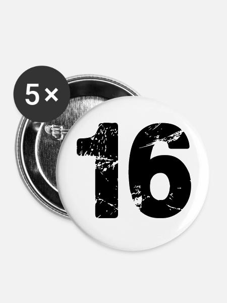 16 - Buttons klein 25 mm (5er Pack) - Weiß