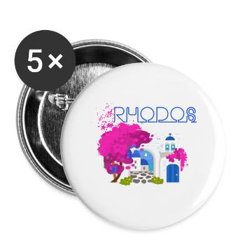 rhodos,greece,bild,landschaft,blumen,kollage - Buttons klein 25 mm (5er Pack) - Weiß - Vorne