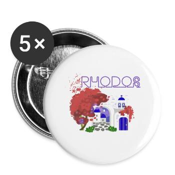 rhodos,greece,bild,landschaft,blumen,kollage - Buttons klein 25 mm (5er Pack) - Weiß - Vorne