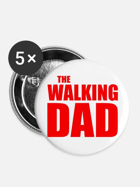 The walking dad - Buttons klein 25 mm (5er Pack) - Weiß