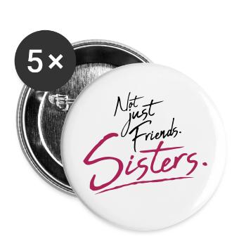 Text Sisters Friends - Buttons small 1''/25 mm (5-pack) - white - Front