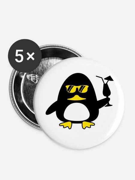 Beach Duck - Buttons klein 25 mm (5er Pack) - Weiß