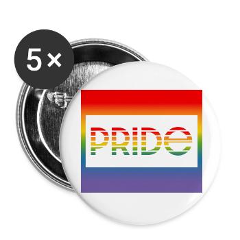 Pride rahmen - Buttons klein 25 mm (5er Pack) - Weiß - Vorne