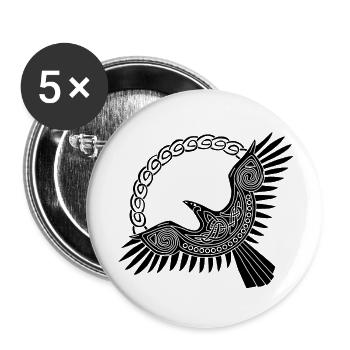schwarzer wikingeradler - Buttons klein 25 mm (5er Pack) - Weiß - Vorne