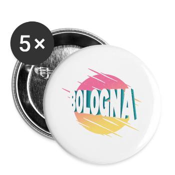 Bologna Italy City Font Vintage Retro - Buttons small 1''/25 mm (5-pack) - white - Front