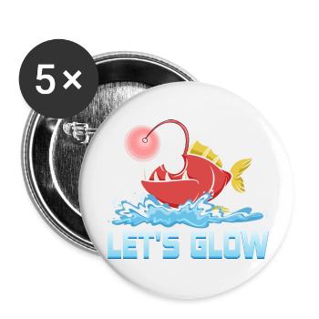 Let's Glow Marine Biology Scientist - Buttons klein 25 mm (5er Pack) - Weiß - Vorne