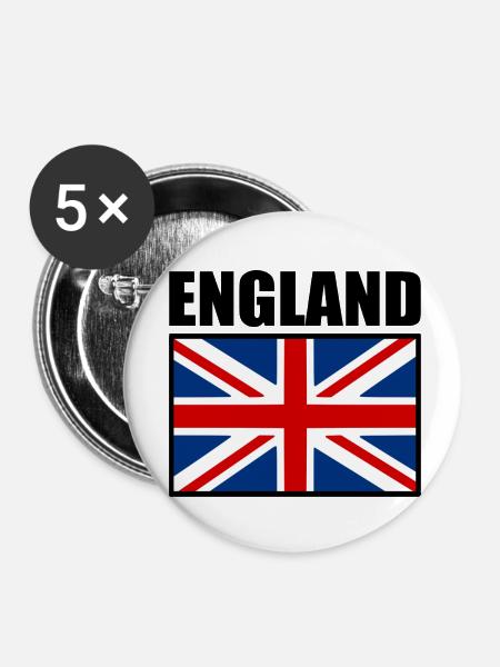 England - Buttons klein 25 mm (5er Pack) - Weiß