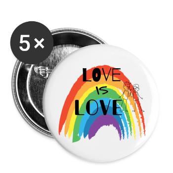 L’AMOUR EST AMOUR - Lot de 5 petits badges (25 mm) - blanc - Devant