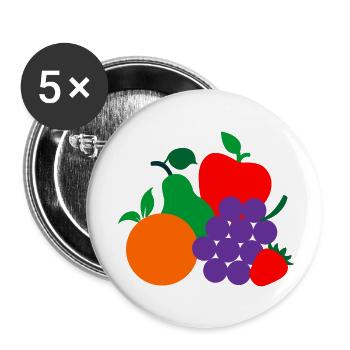 Fruit logo dietiste - Buttons small 1''/25 mm (5-pack) - white - Front