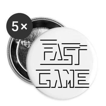 jeu rapide - Lot de 5 petits badges (25 mm) - blanc - Devant