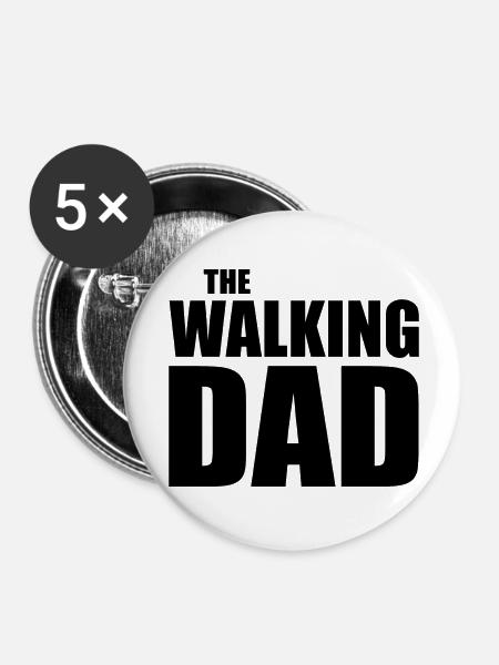 The walking dad - Buttons klein 25 mm (5er Pack) - Weiß