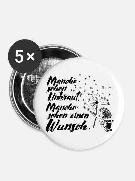 Manche sehen Unkraut - Buttons klein 25 mm (5er Pack) - Weiß